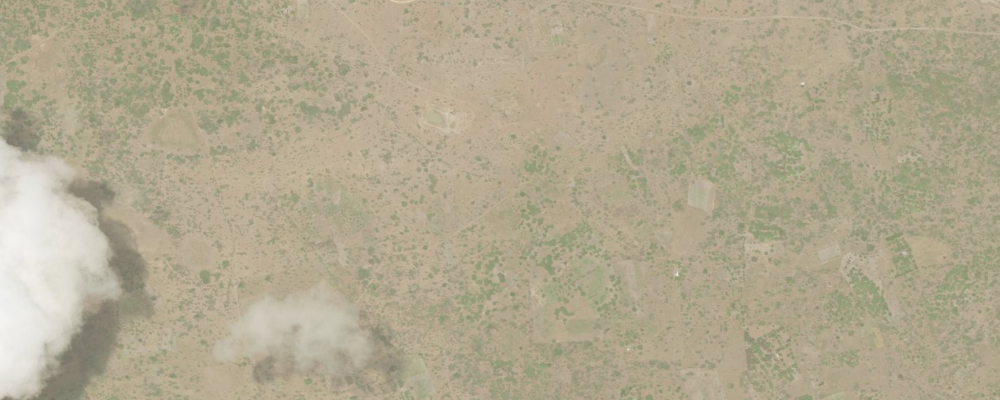 Degraded land satellite view before planting